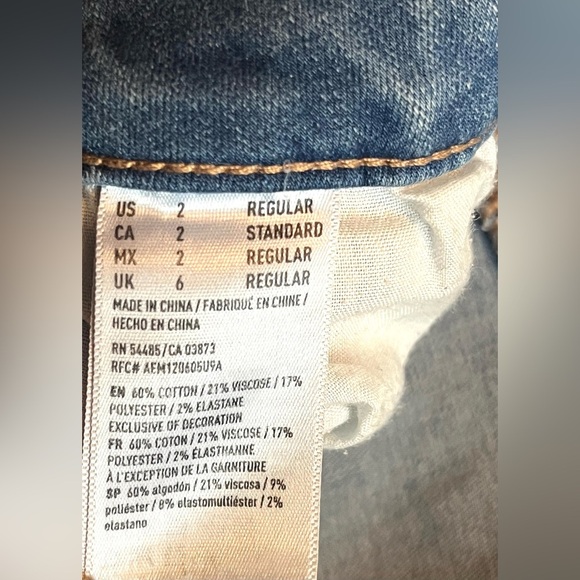 American Eagle Distressed Super Stretch Blue Jeans Women’s Hi-Rise Jegging Sz 2 - Picture 10 of 15